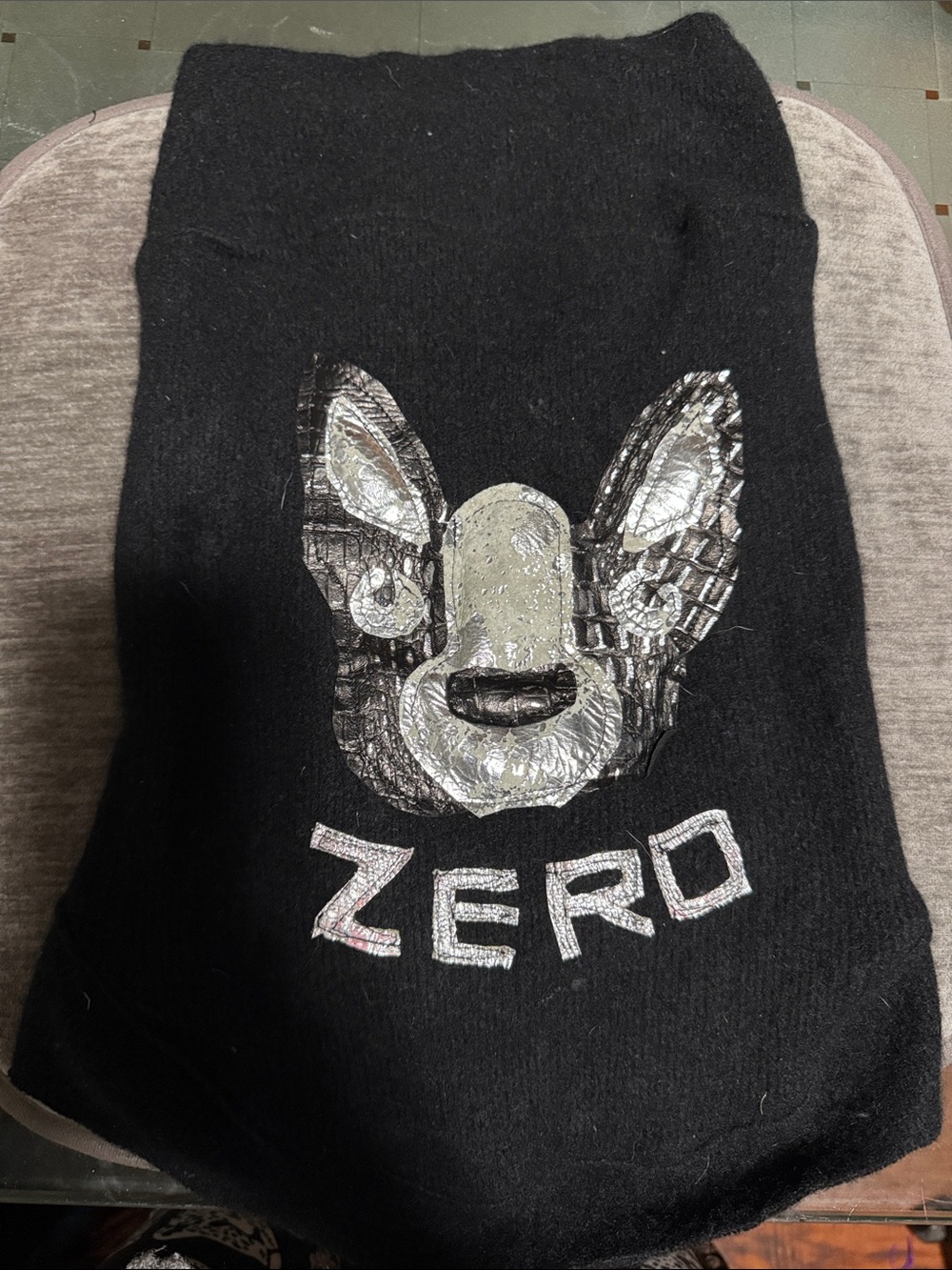 Zero Reflective Silver Dog Sweater - Black 100% Cashmere ,very Strechy